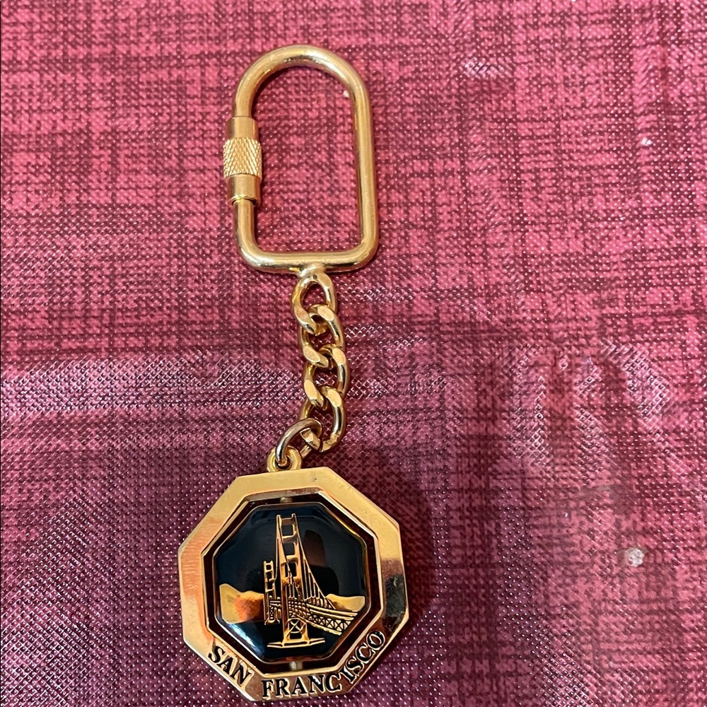Gold Colored San Francisco Keychain
